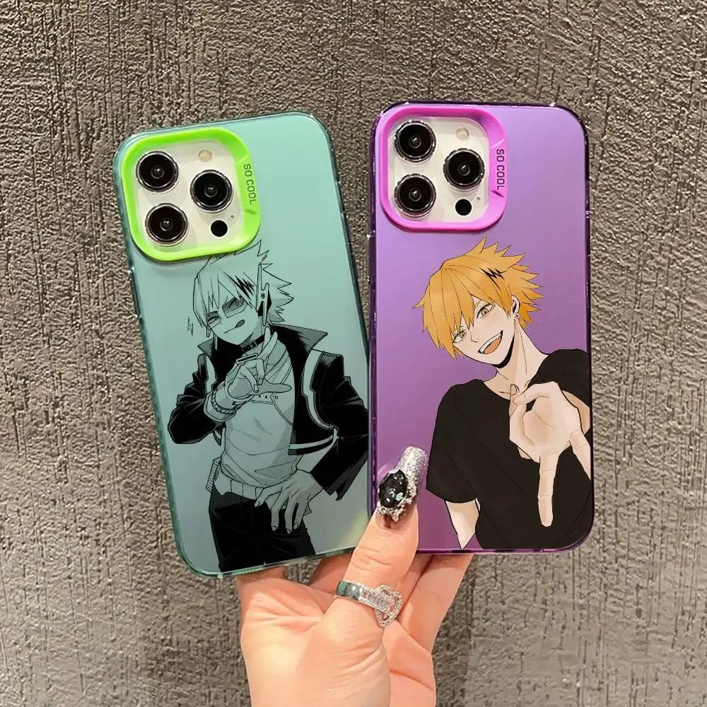 Фото Чехол для телефона Denki Kaminari из аниме «Моя геройская академия» для iPhone 17, 16, 15, 14, 13, 12, 11 Plus, Pro Max, XS, серебристого цвета. №1