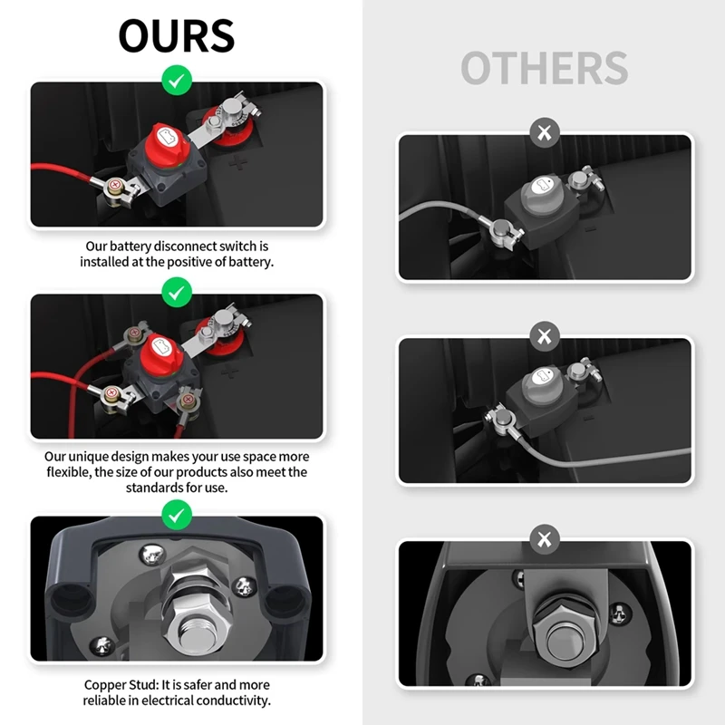 Выключатель аккумулятора 12 В-48 В Водонепроницаемый морской верхний выключатель