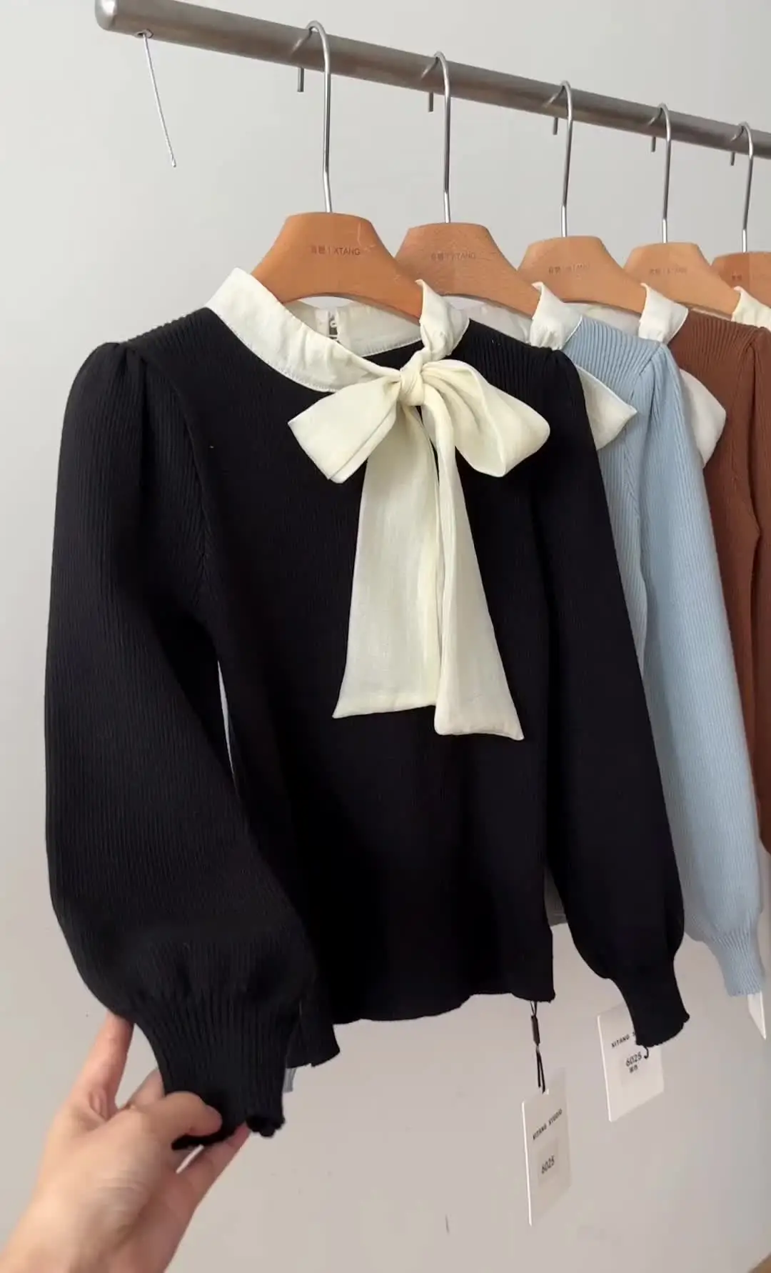 Новый вязаный свитер Anivia с круглым вырезом 2023 осень/зима модный Свободный