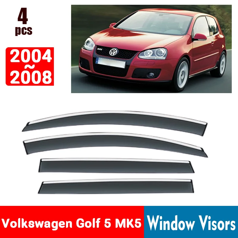 FOR VW Golf 5 V MK5 TDI GTI R32 2004-2008 Window Visors Rain Guard Windows Rain Cover Deflector Awning Shield Vent Guard