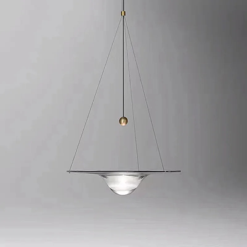 Creative designer restaurant chandelier Nordic new water drop coffee shop study light UFO dining table bar decorative light