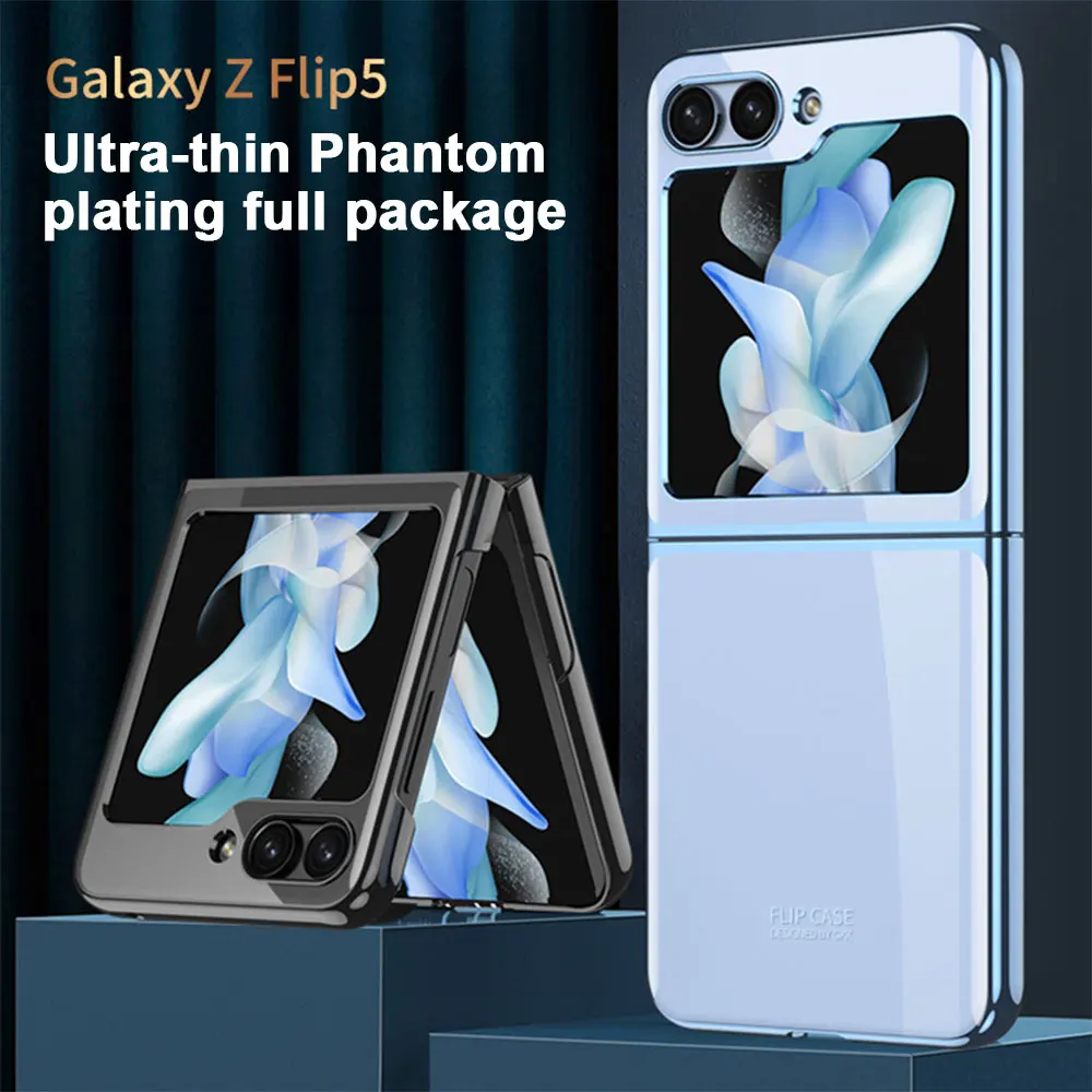 

Прозрачный чехол для телефона с фантомным гальваническим покрытием для Samsung Galaxy Z Flip 5, складной полноразмерный защитный чехол с защитой от падения