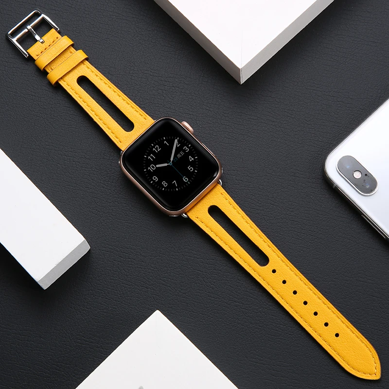 

Leather strap For Apple Watch Band Series7 6 5 4 3 SE iWatch 41mm 45mm 40mm 44mm 42mm 38mm Wrist Belt