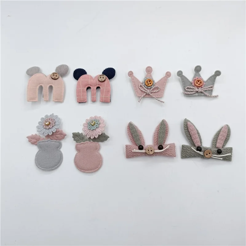 

16Pcs/Lot Multi Style Crown Padded Appliques For DIY Handmade Children Headwear Garment Accessories Patches