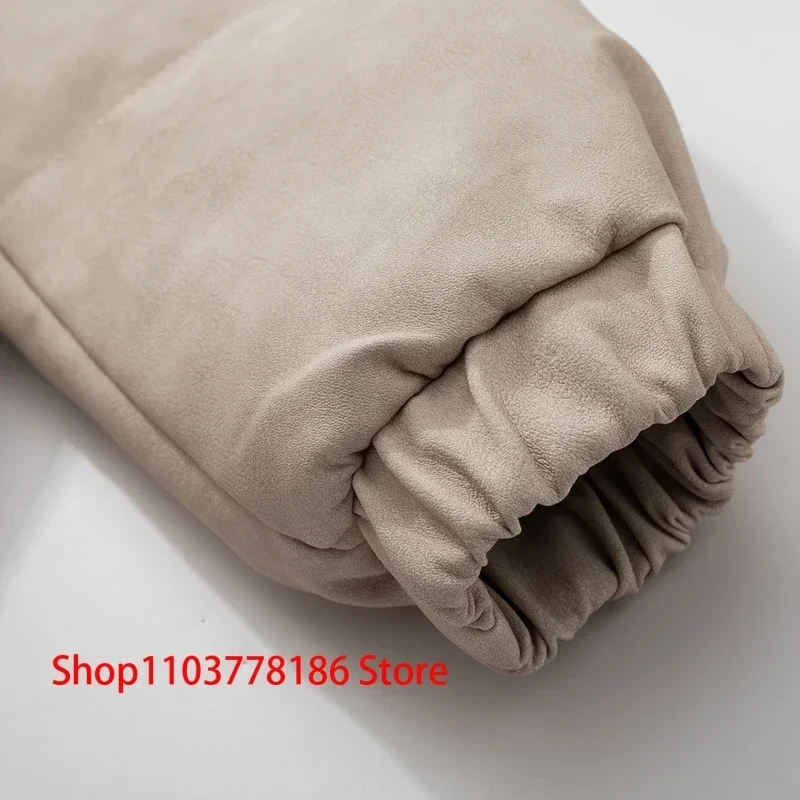 Американские куртки с воротником-стойкой скраб из искусственной кожи