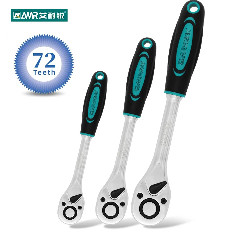 

1/2 Inch 3/8 Inch 1/4 Inch Drive Ratchet 72-Tooth Reversible Quick Release 10 Inch Oval Head CR-V Steel