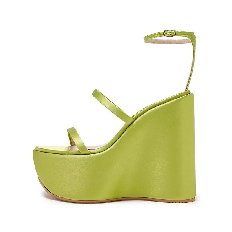 

Arden Furtado 2023 летние женские босоножки из воловьей кожи с круглым носком и открытым носком, водонепроницаемые, на платформе, с пряжкой, на танкетке