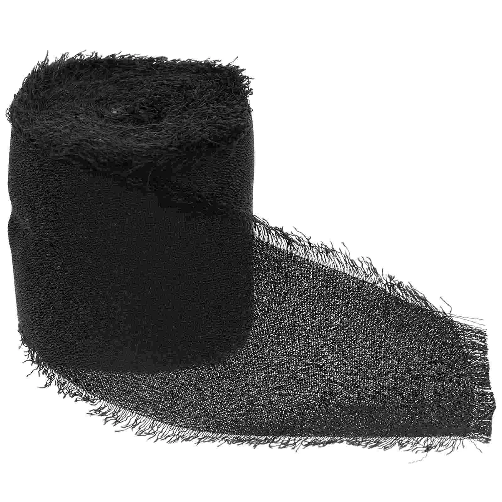 

2 Rolls Fringe Chiffon Silk-like Ribbons Smooth Ribbons Flower Wrapping Materials