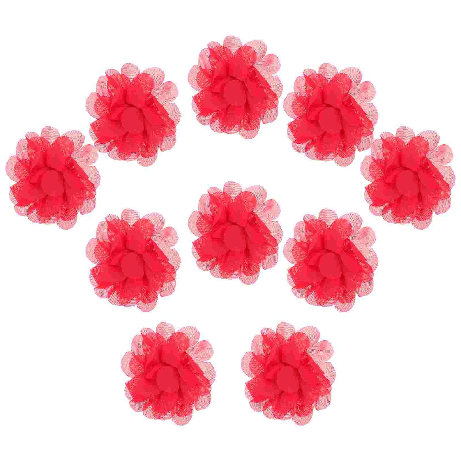 10 шт. аксессуары для волос с цветами головки искусственных цветов имитация