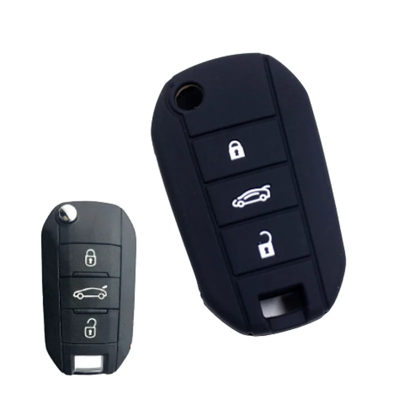 

3 Button Silicone Flip Remote Key Case Fob Cover Holder for Citroen C4 CACTUS C5 C3 C4L Elysee Key Shell Case