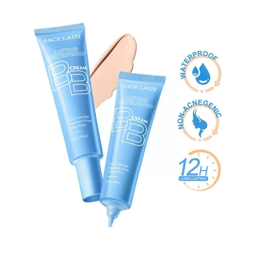 

BB крем с полным покрытием Жидкая основа для лица тональный макияж 30 г водонепроницаемый матовый отбеливающий консилер косметика для лица стойкий W4F5