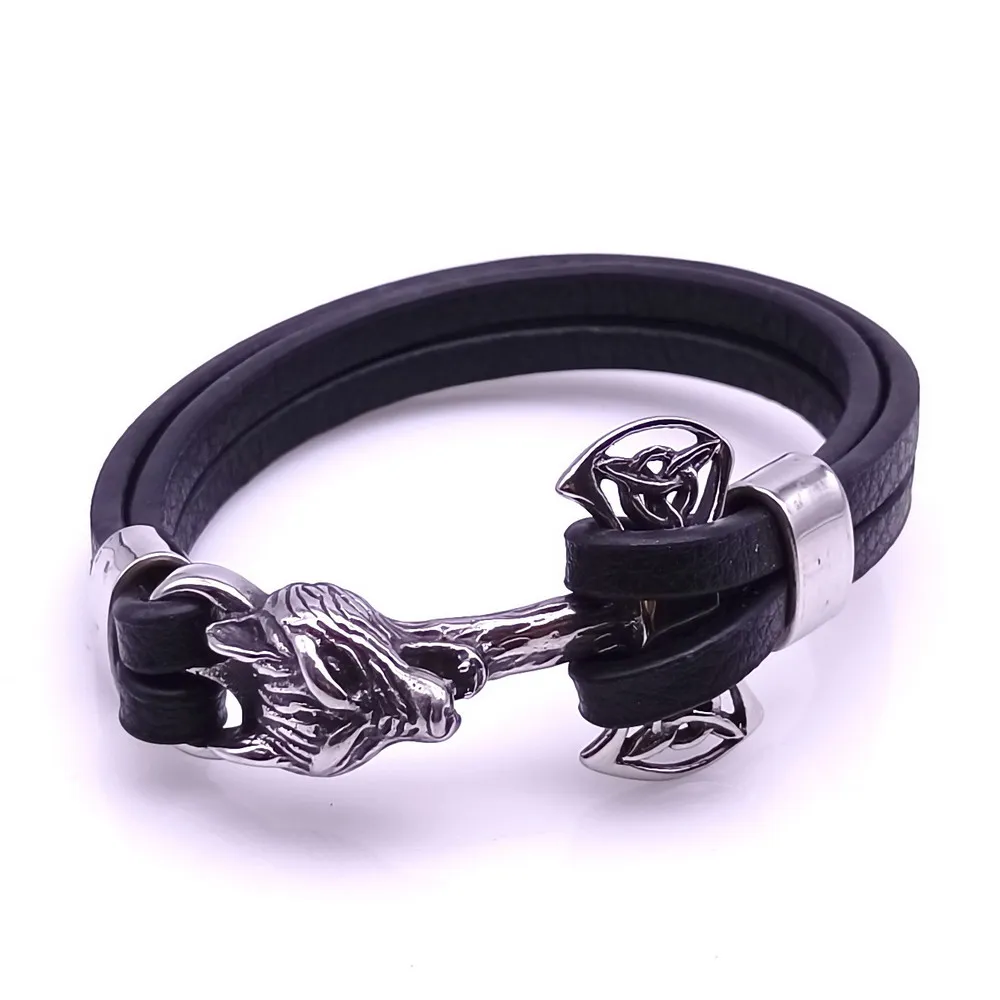 Высококачественный Браслет викингов из нержавеющей стали Молот Тора кельтский