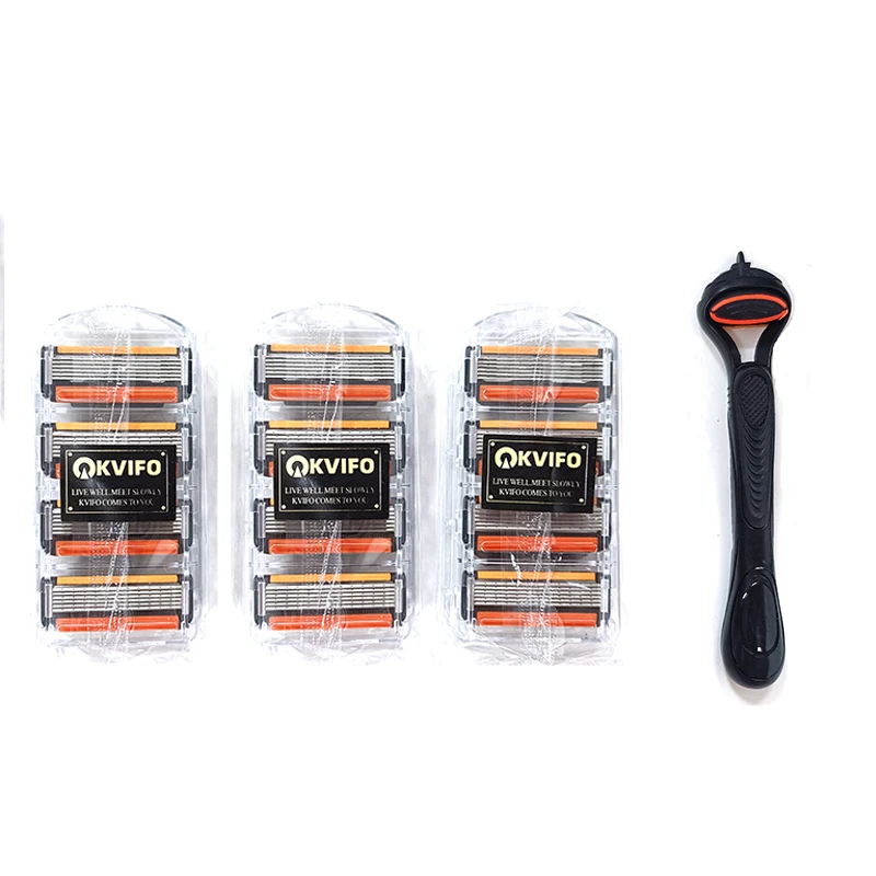 6-слойные сменные лезвия KVIFO для мужских бритвенных станков Безопасная бритва