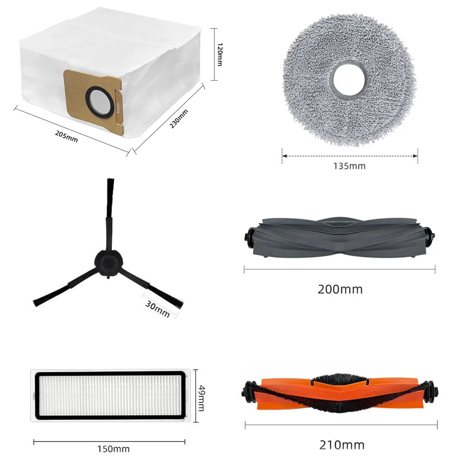 Набор аксессуаров для Dreame L20 Ultra/X20 Pro/X20 Pro Plus Запчасти пылесоса 2 главных щетки 4