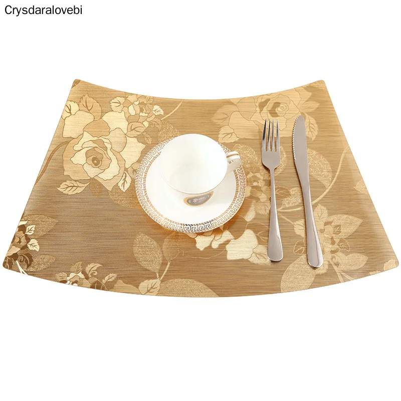 

4 шт. веерообразные матовые коврики для еды в западном стиле, настенная скатерть для отеля, водонепроницаемые мягкие стеклянные подставки с ...