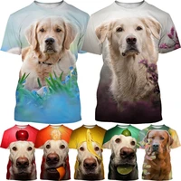 new hot sale animal dog labrador 3d printed mens short sleeved casual cute pet dog printed unisex harajuku style short sleeved