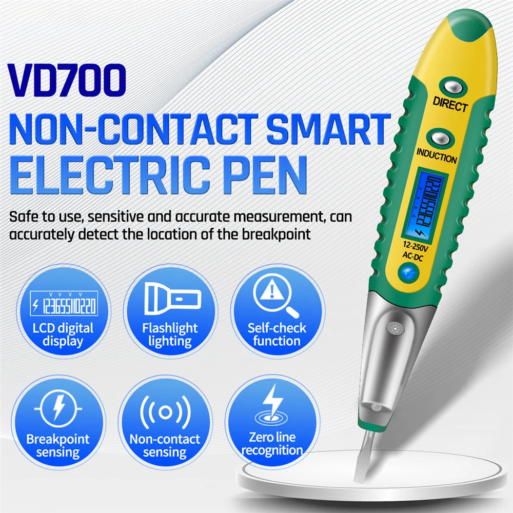 

AC DC 12-250V Electric Voltage Test Pen Multidigital Socket Voltage Detector Tester LCD Display Electric Screwdriver Test Pencil