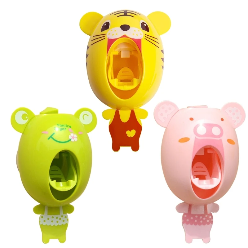 

Cartoon Animal Automatic Kids Toothpaste Squeezer Dispenser Hands Free Organizer