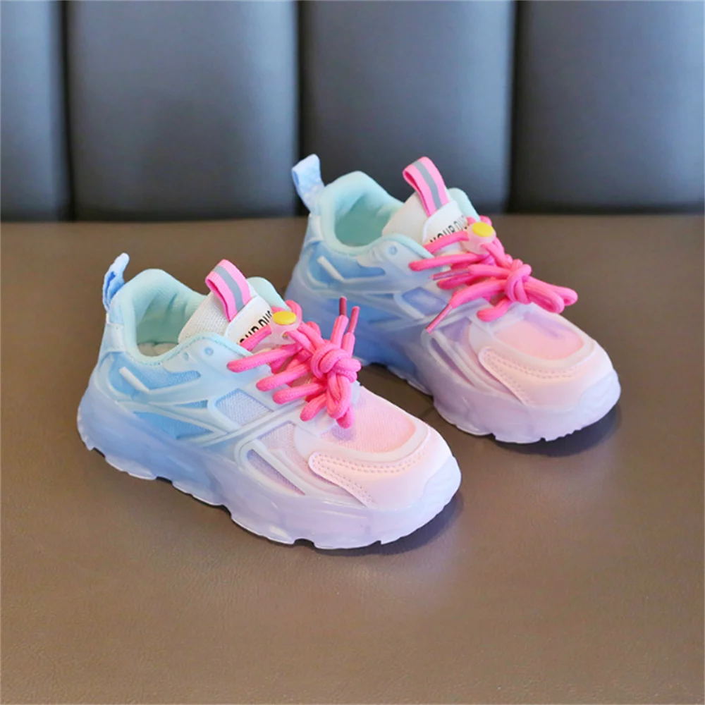 

Children Mesh Sneakers Boys Breathable Cool Sports Sneakers Girls Night Noctilucent Sneakers Baby Soft Light Sneakers
