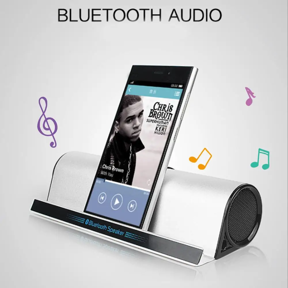 אלחוטי Bluetooth רמקולים טלפון Tablet Stand מחזיק Soundbar בס סטריאו טור Hifi מוסיקה דגם נייד אודיו סאב
