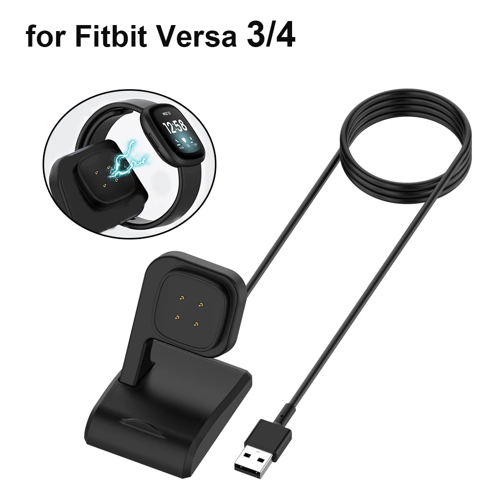 Charger for Fitbit Sense/Versa 3/Versa 4 Magnetic Charger Stand USB Cord Charging for Fitbit Sense 2 Versa 3 4 Smartwatch
