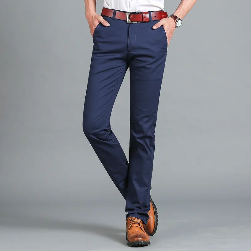 2022 summer new thin section 98% cotton men's fashion brand slim business casual pants 6 colors classic straight men's pants