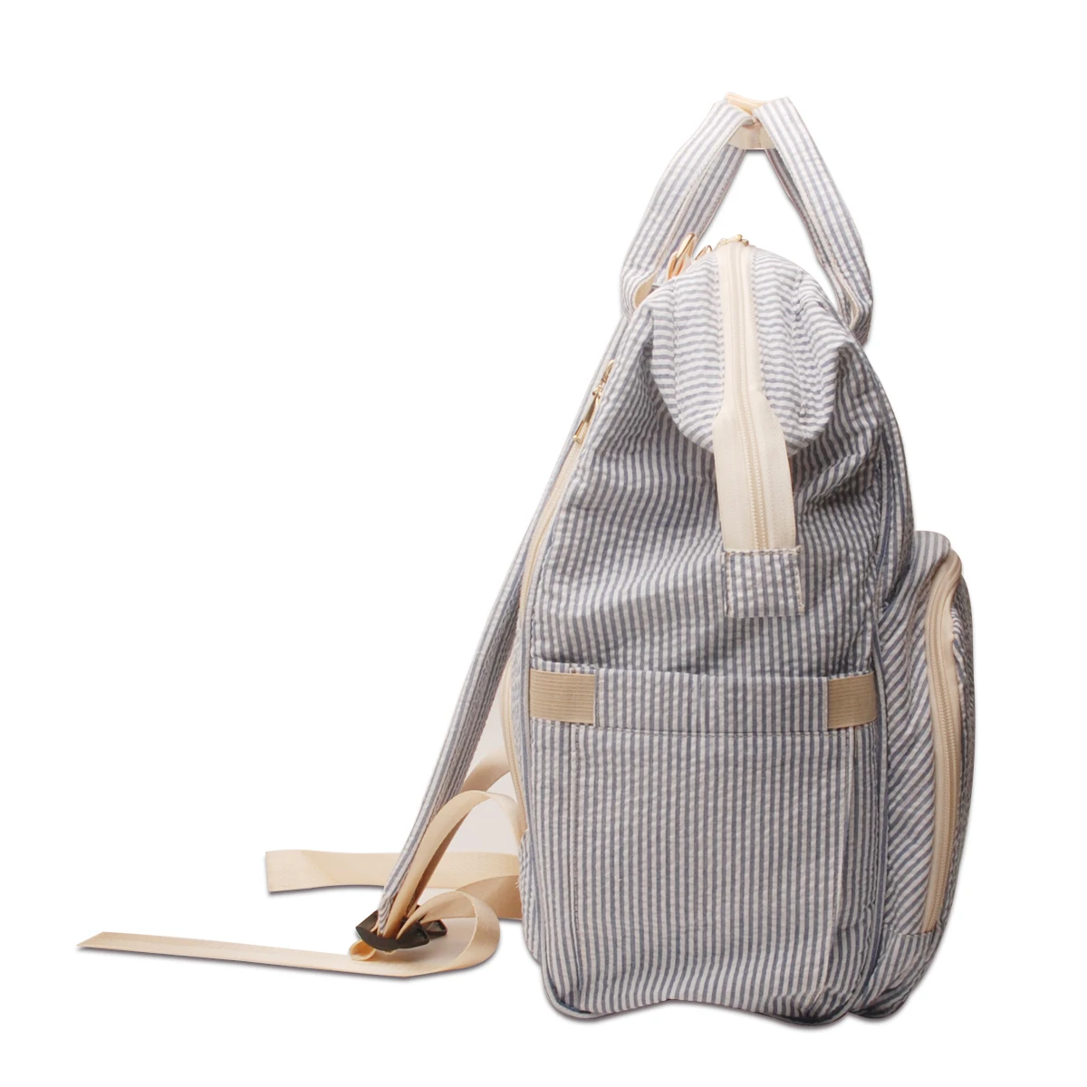 Mom Seersucker Diaper Backpacks Multifunctional NappyTravel Serape Mummy Diaper Bag Large Capacity Backpack For Baby Outdoors