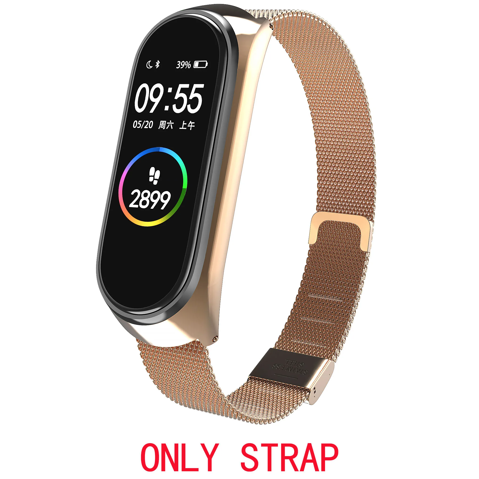 Ремешок для Xiaomi Mi Band 5 браслет 4 ремешок Amazfit Миланского Плетения Из Нержавеющей