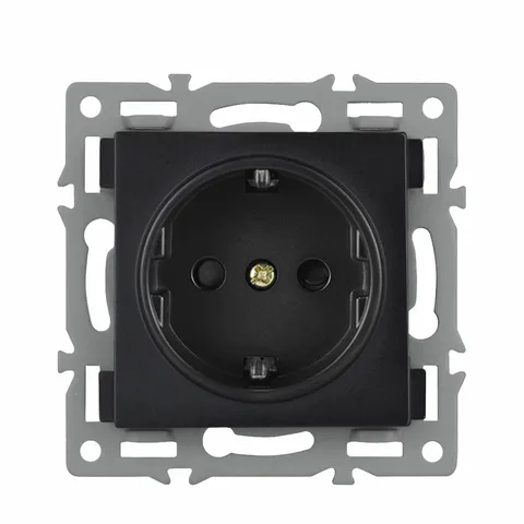 Sran F6 Serie múltiples marcos Panel de vidrio templado negro, Eu FR Sockets e interruptores Lámpara de pie de ventilador de atenuación RJ45 RJ11Module Diy