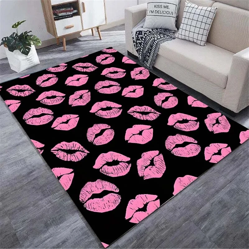 Розовый коврик с рисунком губ ковер сексуальными губами для дома гостиной