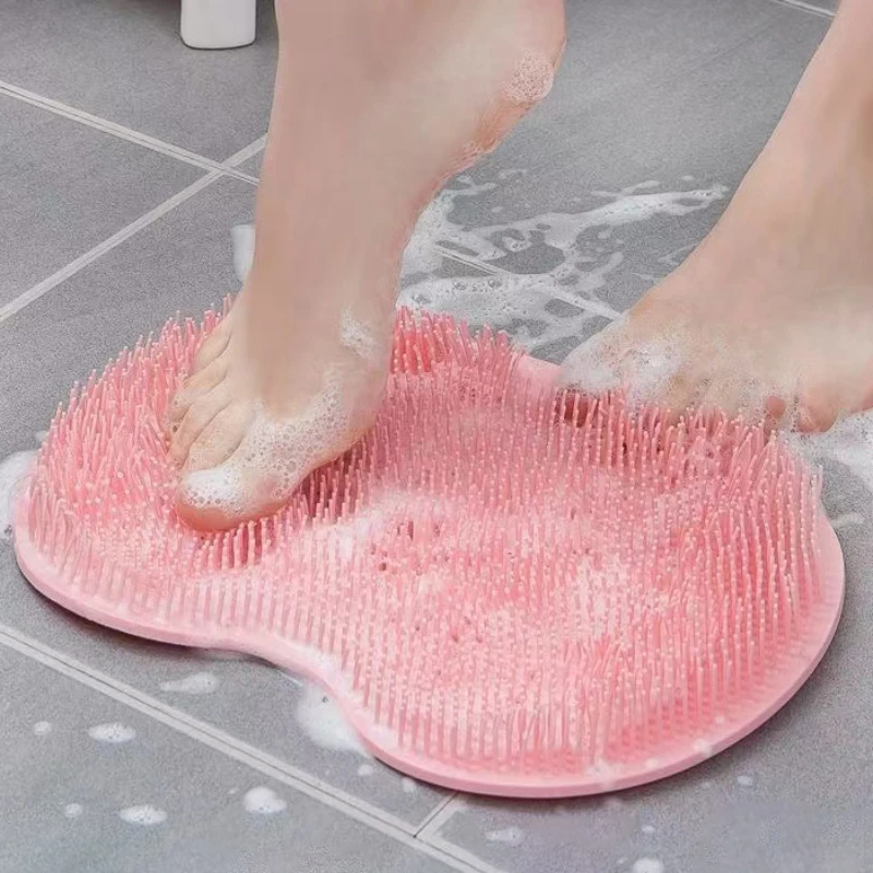 

Силиконовый Массажный коврик для душа, нескользящий коврик для мытья ног, отшелушивающий Массажный коврик для ног в ванную, с присоской