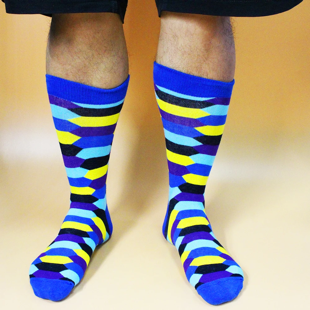 6/12 Pairs Fashion Casual Harajuku Women and Men Funny Socks Fruit Food Beer Stripe Grid Dress Cotton Socks Men