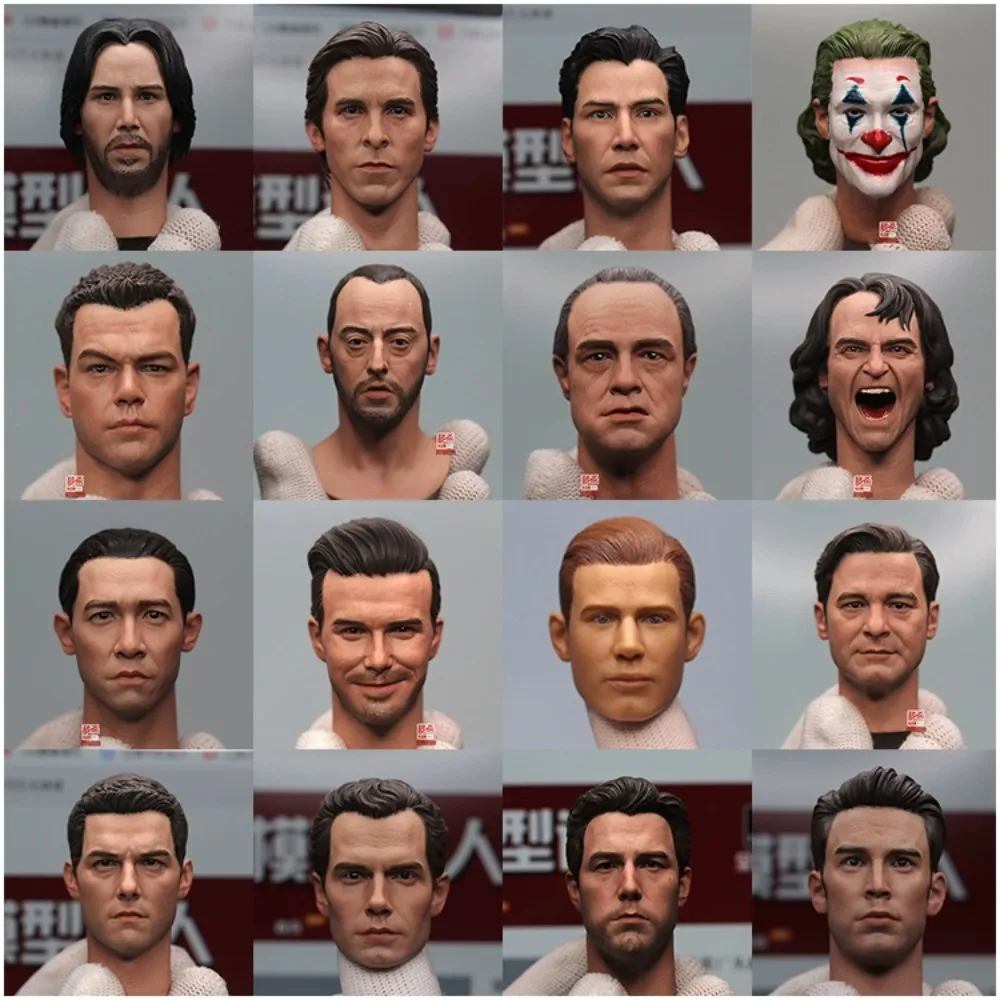 Male Star Head Sculpt Carving  Keanu Reeves Killer Joker1/6 Scale Tom Cruise Henry Cavill Godfather Model for 12