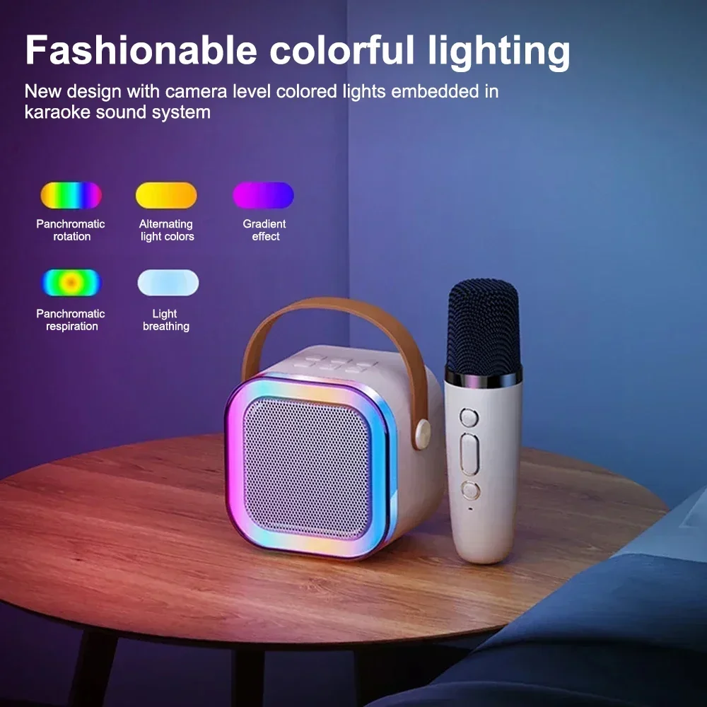 Портативный динамик K12 Bluetooth 5 3 па 2 беспроводных микрофона