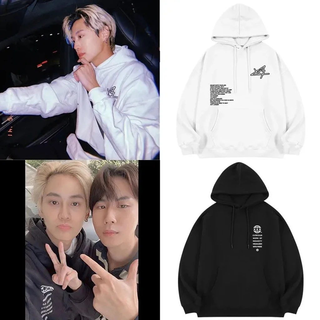 Kpop Y2K BounPrem Boun Nopanugantachai Серые толстовки с капюшоном Пуловер на молнии Женская