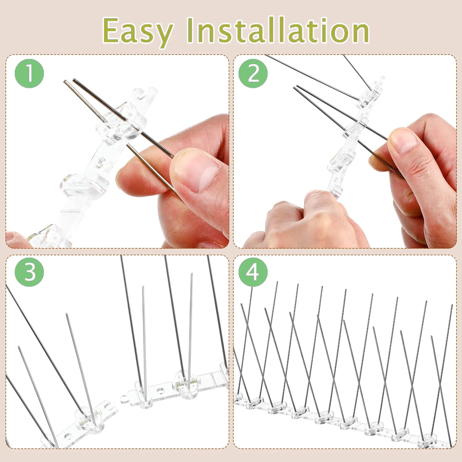 12/14 комплектов шипов для птиц и отпугивателей голубей отпугивающих устройств