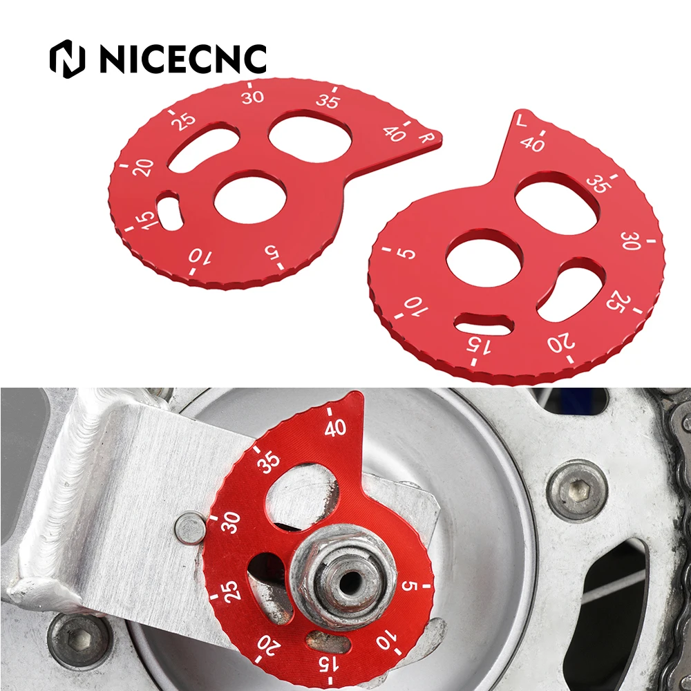 

NICECNC For Honda XR650L XR 650 L 1993-2022 Motocross Rear Left Right Chain Adjuster Adjustment Kit Aluminum Accessories Red
