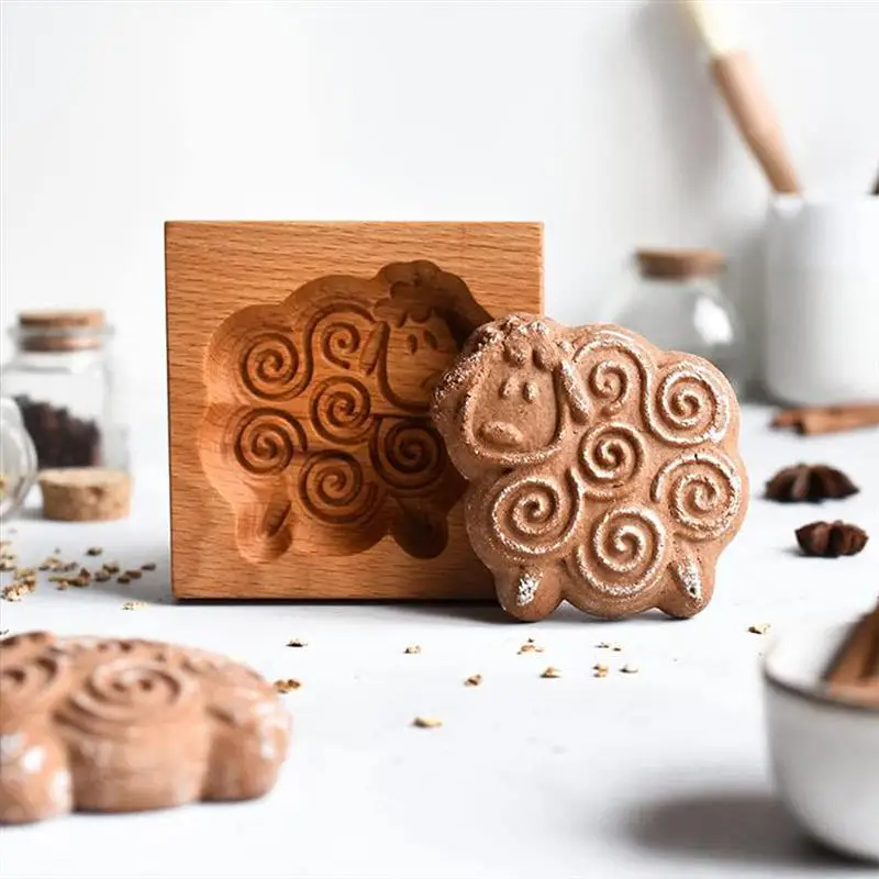 

Animal Shape Gingerbread Cake Wooden Mold Biscuits DIY Natural Wood Mould Dessert Making Tool Baking Accessory Home Bakery