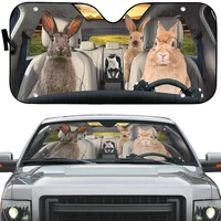 rabbit family pattern uv and heat front windshield sunshade durable car accessories car windshield sun shade 2021
