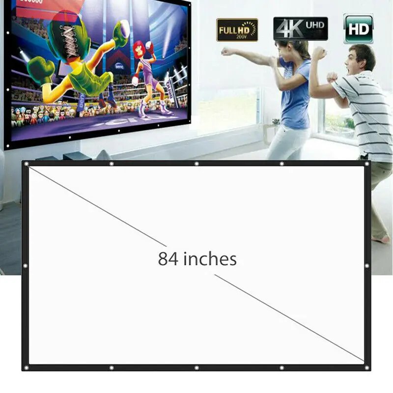 

Portable Canvas Film Screen Home Cinema Projector Screen Cloth Theater Movie Player for Family Friends Party