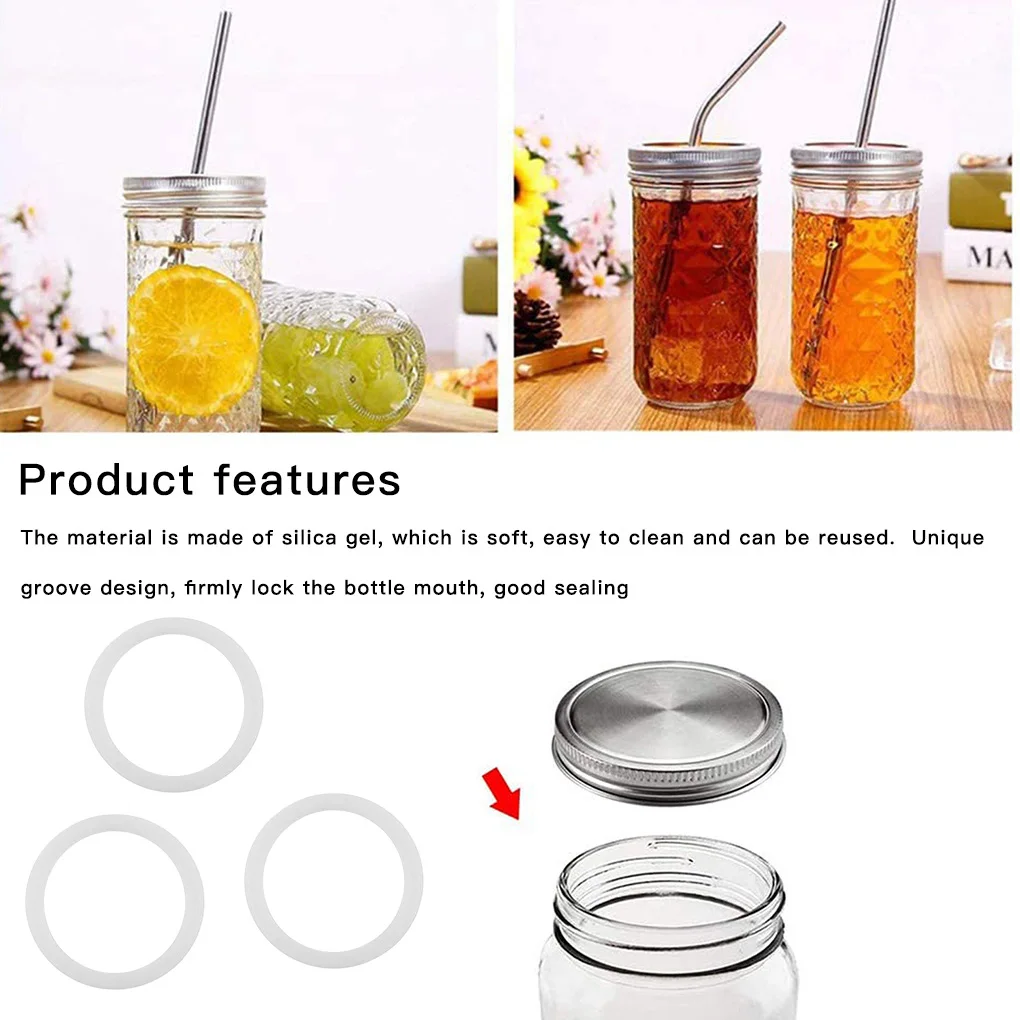 

Уплотнительное кольцо для банка, инструмент для уплотнения крышки банки, гибкое Силиконовое уплотнительное кольцо круглой формы с канавко...