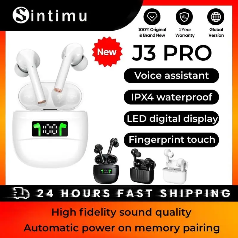 

Беспроводные наушники J3 Pro, TWS, Bluetooth 5,2, с шумоподавлением