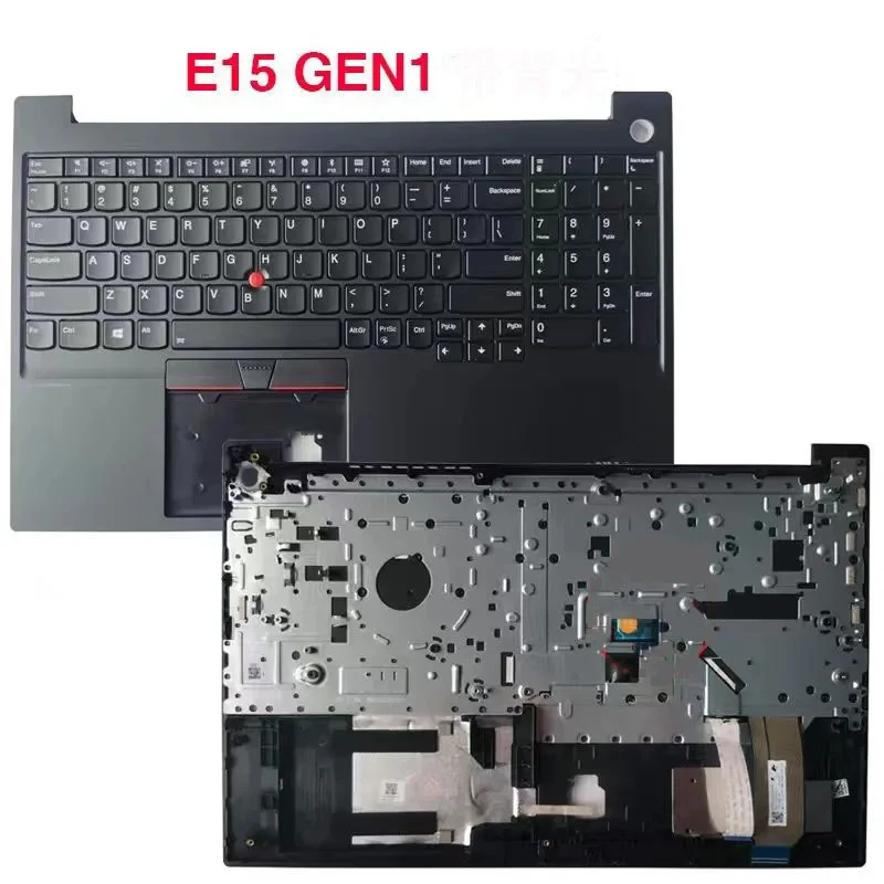 Фото Верхний корпус с подставкой для рук A+ и клавиатурой (US/FR/Latin LA) для Lenovo Thinkpad E15 Gen1, черный цвет №4