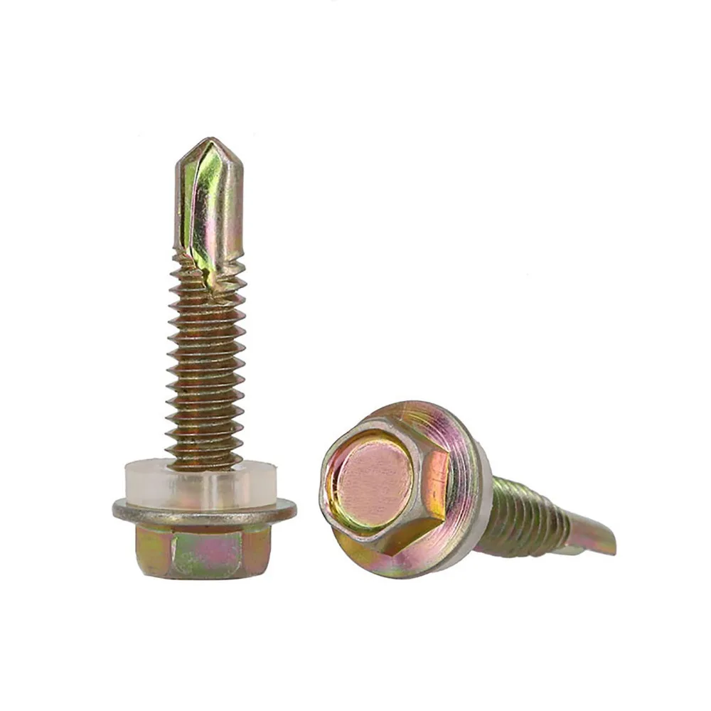 Самонарезающие винты Tek Шестигранная головка с шайбой из EPDM самонарезающая