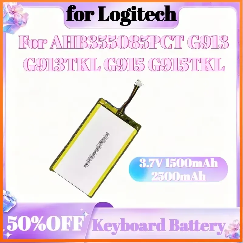 Фото Аккумулятор 1500 мАч 2500 мАч 3,7 В для клавиатуры Logitech AHB355085PCT G913 G913TKL G915 G915TKL №1