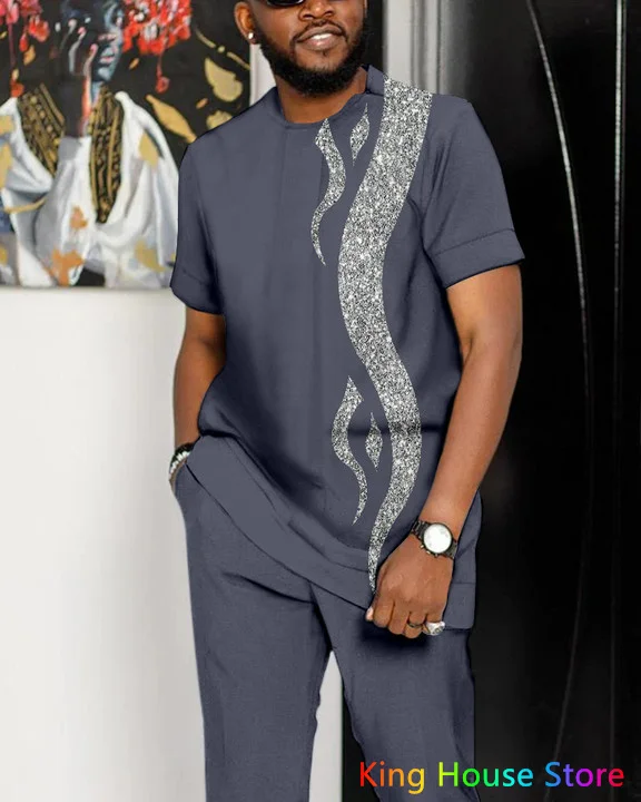 Men's Tracksuit 2 Piece Sets Summer Sport T-shirts Trousers Joogers Jogging Tracksuit Oversized Men Trousers Tracksuit set