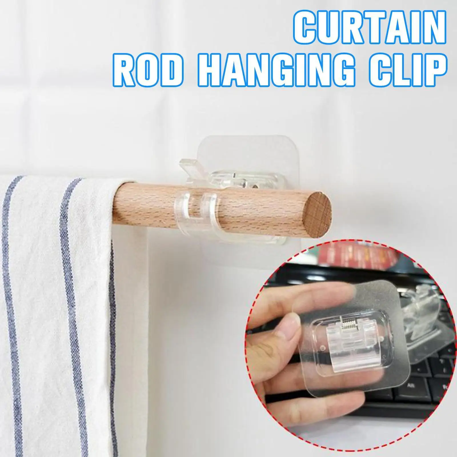 Curtain Rod Bracket No Drilling Self Adhesive Nail Free Hooks Drapery Adjustable Bracket Rod Hook Towel Holder Wall Curtain N7O9