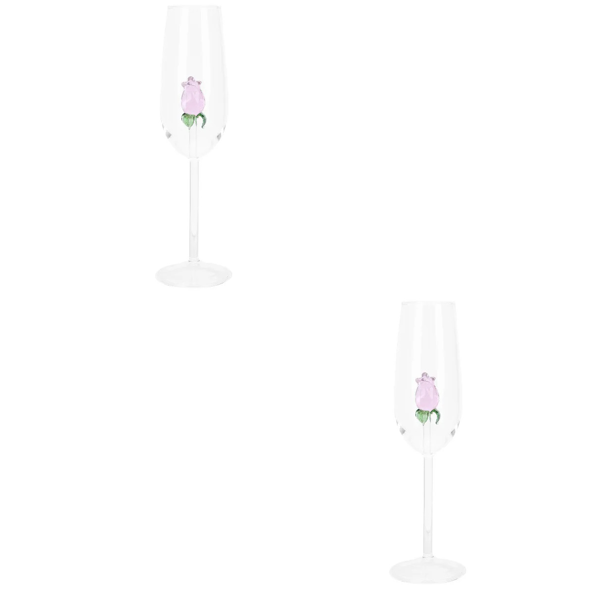 

2 Pc Cocktail Wedding Flutes Creative Glass Toasting Red Cup Goblet Stylish Rose Delicate Home