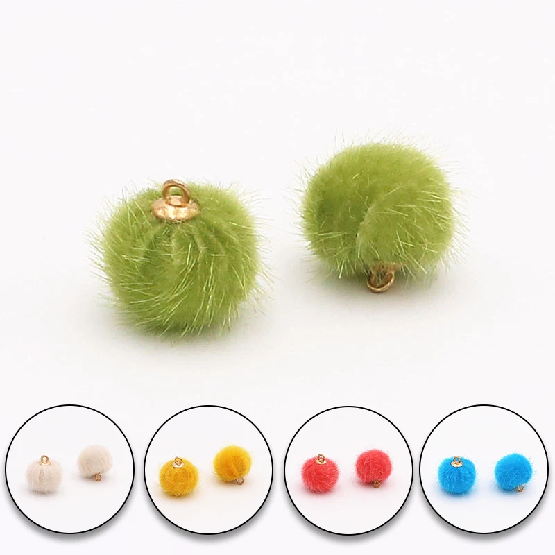 

10PC 1.6cm Faux Fur Pompom Mink Pom Poms Soft Fur Pompon Material for DIY Keychain Pendant Earrings Hairball Clothing Shoes Hat