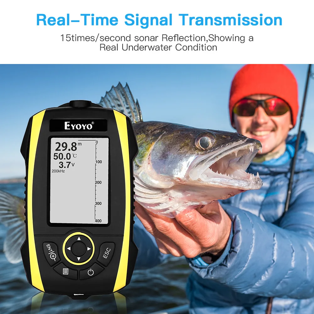 Портативный рыболокатор Eyoyo с цветным экраном 2 4 дюйма перезаряжаемый